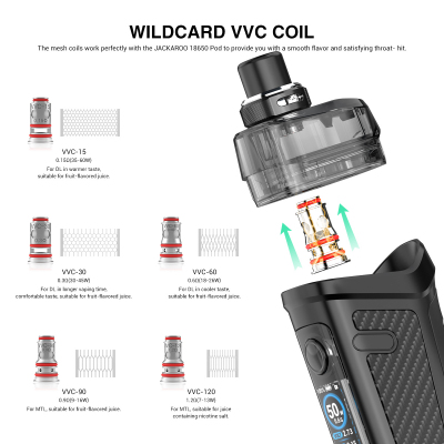 Vandy Vape JACKAROO 18650 POD Kit (Carbon fiber Black)